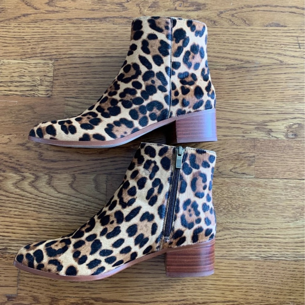 J. Crew Walker Calfhair Leopard Booties